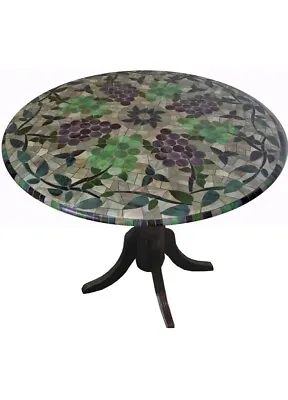 NEW Vineyard Stained Glass Table Cover Fits Round 36 Inch Pedestal To 48 Inch • £16.14