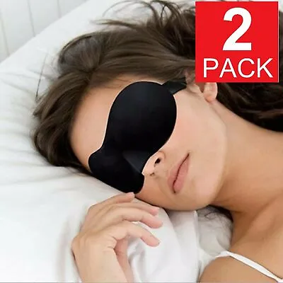 $5.45 • Buy 2 Pack Travel 3D Eye Mask Sleep Soft Padded Shade Cover Rest Relax Blindfold
