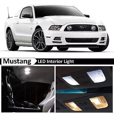 9x White LED Lights Interior Package Kit 2010-2014 Ford Mustang • $12.89