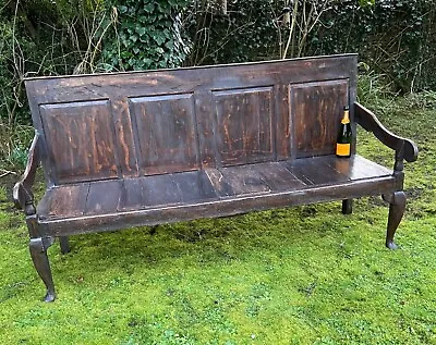 Antique 19th Century Georgian Oak Bench Settle • £425