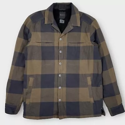 511 Tactical Shirt Jacket Mens Small Seth Sherpa Lined Shacket Check Twill -$132 • $38