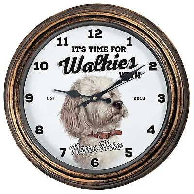 Personalised Kitchen Clock Maltese Round Wall Hanging Dog Home Cute Gift DC26 • £22.95