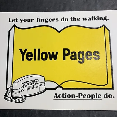 Vintage Advertising Ink Blotter Yellow Pages Telephone Mint NOS Mini Sign • $5.50