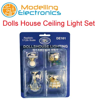 £28.99 • Buy Dolls House Ceiling Light Set Selection Of 4 Popular 1:12 Scale Miniature DE101
