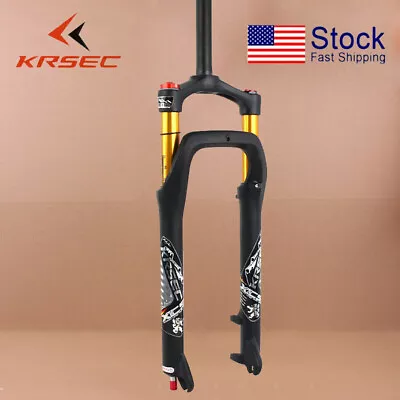 KRSEC Fat MTB Bike Rebound Air Suspension Fork 26  For 4.0  Tire Suspension Fork • $105.28