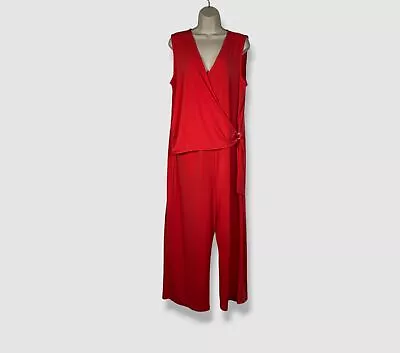 $150 Michael Kors Women's Red D-Ring Wrap-Front Cropped Jumpsuit Plus Size 3X • $48.38