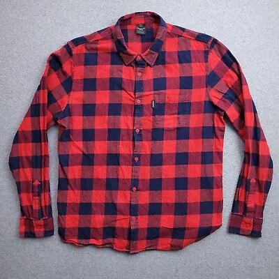 Oakley Flannel Button Up Shirt Large Custom Fit Red Plaid L/S Size Mens • $17.49
