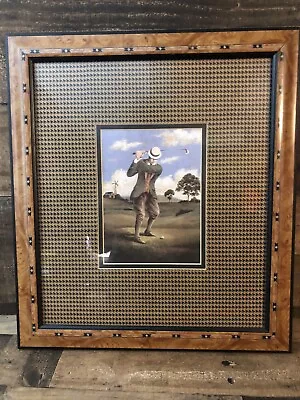 TC CHIU FRAMED ART Prints Of A Man Dressed In GOLF Vintage Outfit Taking A-Swing • $48