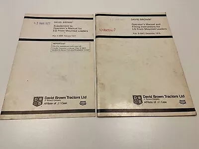 Genuine Original David Brown LQ Loader Operator Manual/fitting Instructions 1976 • £18