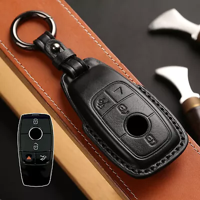 Genuine Leather Key Ring Case Cover Shell Holder For Mercedes Benz S E G Class • $14.66