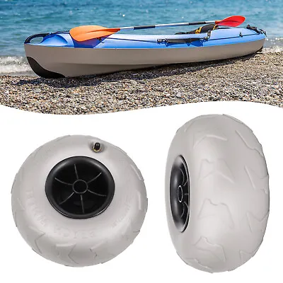 2 Pcs Inflatable Wheels Replacement Sand Tire For Kayak Dolly Canoe Beach Cart • $35.15