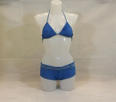 £16.95 • Buy Bikini Set Swimwear Retro New Size 6 Blue Lined Beach Holiday Travel