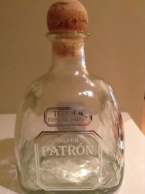 *** Patron Silver Tequila Bottle 1.75L Empty With Cork*** • $20