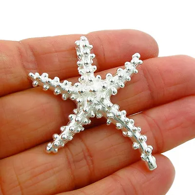 Large Hallmarked Starfish 925 Sterling Silver Beach Sea Pendant In A Gift Box • £49.99