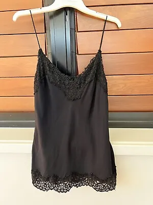 ZIMMERMANN | Sz 0 Aus 8 | Corded Lace Slip Top | Black • $110