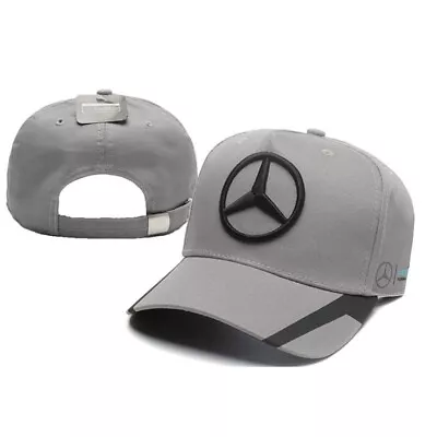 New Baseball Cap Hats Mercedes Stripe Grey/BLACK Unisex One Day Sale!! • $15