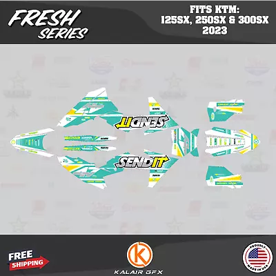 Graphics Kit For KTM MX 2-stroke 125SX 250SX 300SX 2023 Fresh Series - Teal • $126.99