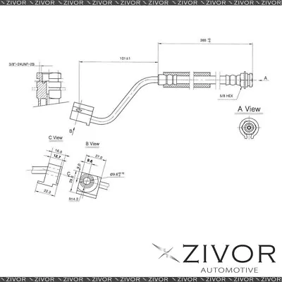 PROTEX Hydraulic Hose - FR For FORD F100 . 2D Ute RWD 1970 - 1987 By ZIVOR • $52.20