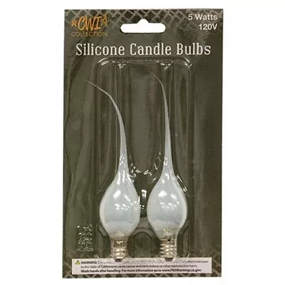 $7.95 • Buy SET Of 2/PKG - Silicone Dipped-Light Bulbs-5 Watt-For Electric Candle Lamps