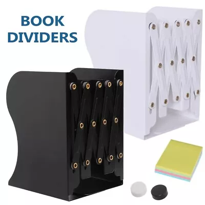 Adjustable Bookends File Organizer Storage Book Binder Holder Metal Book End • £10.29