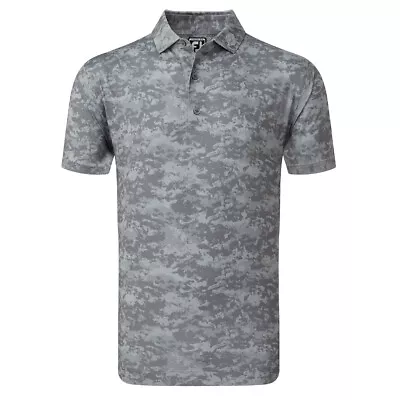 FootJoy Cloud Camo Print Golf Polo Shirt In Lava Limited Stock (Clearance Offer) • £39.99