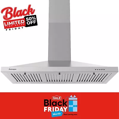 36  Kitchen Wall Mount Range Hood 450CFM Stainless Steel Vented LEDs 3-Speed New • $155.99