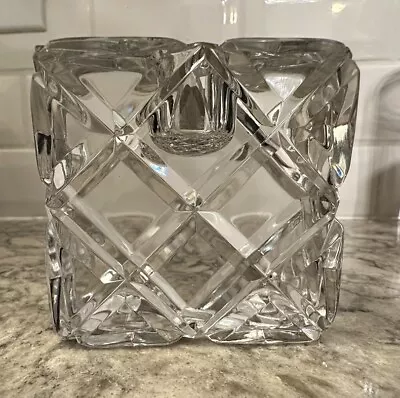 Mikasa Crystal Candle Stick Holder Square Yugoslavia • $25