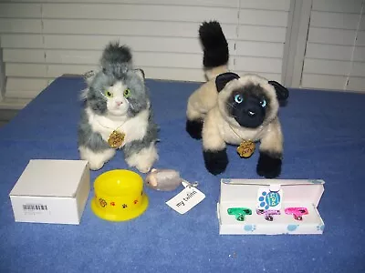 My Twinn Doll Pets Lot - Gray / White & Siamese Cats Bowl W/ Mouse & Collars • $48