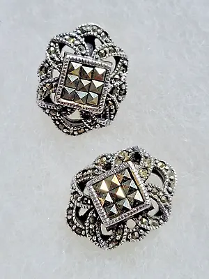 * Sterling Silver And Marcasite Stud Earrings   948 • $4.59