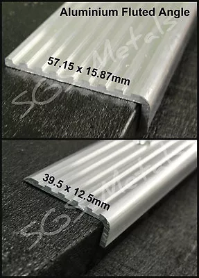 £3.90 • Buy ALUMINIUM FLUTED ANGLE Step Edging Non Slip 2 Sizes & 10 Popular Lengths 