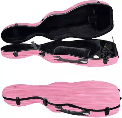 PAITITI Cello Shaped Full Size Super Pink Fiber Glass VIOLIN Case • $129.99