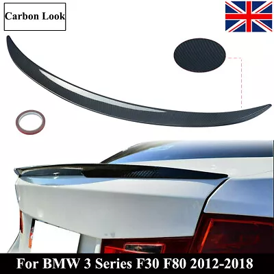 Rear Trunk Boot Spoiler Wing Carbon Look For BMW 3 Series F30 M Style 2012-2018 • £45.99