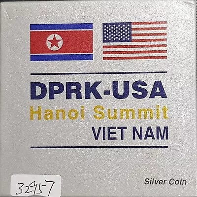 DPRK-USA 2nd Summit In Hanoi VIETNAM PEACE In HANDS  Silver Coin(+1 Coin)#32958 • $78