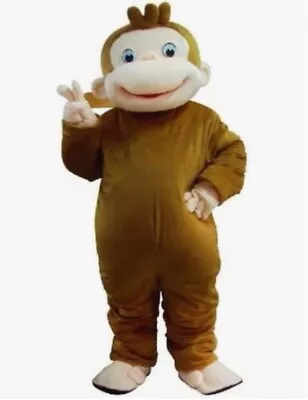 Curious George Monkey Mascot Full Costume Halloween Birthday Party Adult Cosplay • $250