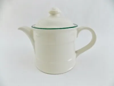 Vintage English Steelite Pottery Teapot 2-cup Green Trim Collectible Teapot Nice • $39.97