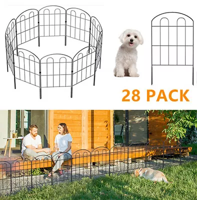 28 Pack Garden Fence Rustproof Metal Wire Panel Border Animal Barrier For Dog • $45.21