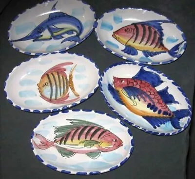 5 Vietri Oval Dish Or Wall Hanging Fish Dishes All Different Made In Italy • $10