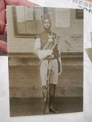 Copy Photograph 1980s Era  WEST AFRICAN FF MILITARY DRUM MAJOR MEDALS ETC  • $10.44