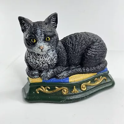 Vintage Cast Iron Cat Door Stop Wright Studios Tuxedo Kitten • $26.87