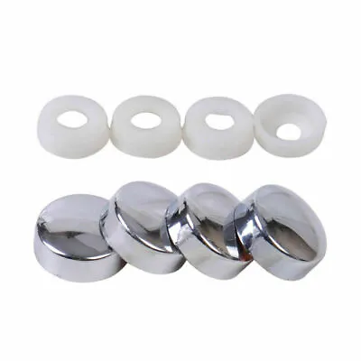 $7.95 • Buy 4 Chrome License Plate Tag Mounting Holder Frame Shield Screw Cap Covers New