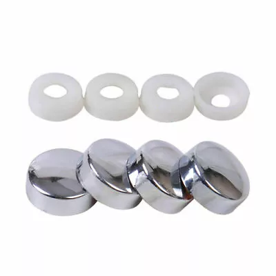 4 Chrome License Plate Tag Mounting Holder Frame Shield Screw Cap Covers New • $7.95