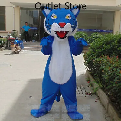 $300.14 • Buy Halloween Cartoon Blue Tiger Cosplay Mascot Costume Xmas Outfit Unisex Carnival