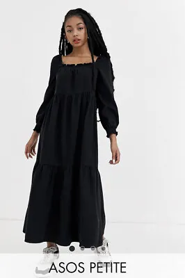 £10 • Buy ASOS Black Denim Prairie Dress Size 10