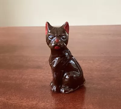 Vintage MCM Redware Ceramic Cat Figurine • $12