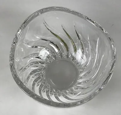 Vintage Crystal Wavy Glass Bowl • $35