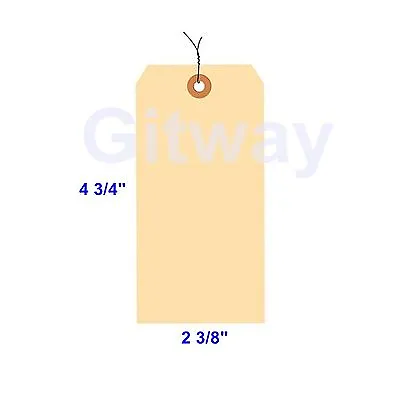 1000 Of 4 3/4  X 2 3/8  Size 5 Manilla Shipping Hang Tag Tags With Wire 13 Pt • $57.33