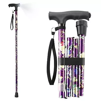 Walking Cane For Women Men Seniors Adjustable Folding Walking Cane With Light • $14.10