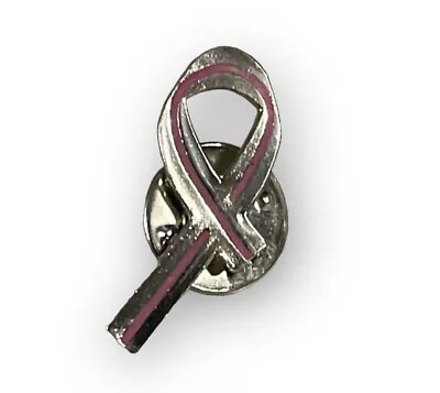 Pink & Silver Tone Ribbon Lapel Pin Badge Breast Cancer Awareness 99 Start • £2