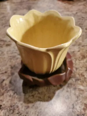  Vintage Original McCoy Yellow Tulip Planter.  • $44