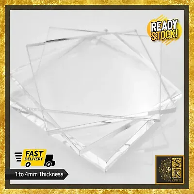 Clear Acrylic Perspex Sheet - Safety Glass Alternative 1-4mm - Transparent Panel • £43.80